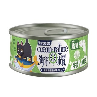 vosto 海洋本質 特級鮪魚貓罐, 80g, 1個, 鮪魚+扇貝