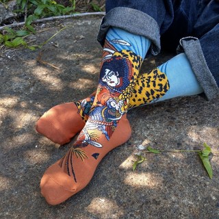 【台灣製造】活閻羅 阮小七 妖怪襪 浮世繪 版畫 日本襪子 襪子 綿襪 日本名畫 名畫襪 針織襪 藝術襪 長襪 中筒襪