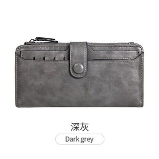 雙層拉鏈長夾 黑色 047