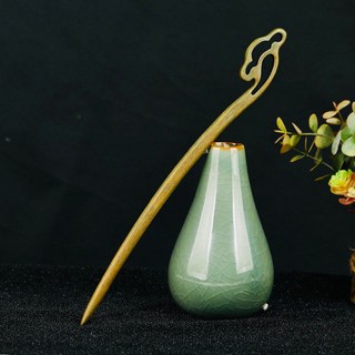 天龍紡 綠檀木烏木髮簪 加長款23cm - 檀木髮簪 黑檀木髮簪