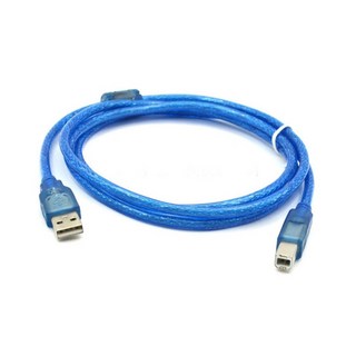 TYPE-B 印表機傳輸線 USB 2.0 抗干擾磁環 影印機 事務機 印表機線 傳輸線 觸控連接線, 藍色, 1個, 5m