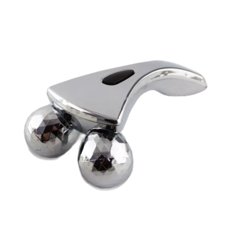 3D鉑金滾輪按摩器 美顏滾輪按摩器 鑽石滾輪棒, 銀色