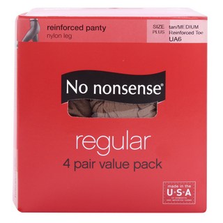 No Nonsense 加強型褲頭尼龍褲襪 一般尺寸 4雙入 UA6