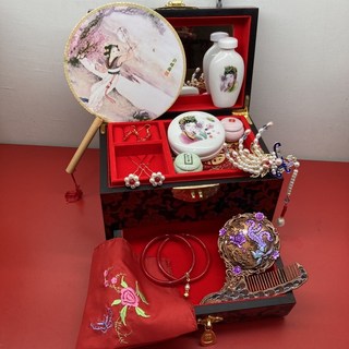 百麗的店 女神胭脂水粉拜拜用品套組 媽祖娘娘王母娘娘妙應仙妃三公主臨水夫人土地婆, 圖三化妝箱含內容物