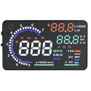 領先者 A8 彩色高清5.5吋HUD OBD2 汽車抬頭顯示器｜車用抬頭顯示器、多功能顯示、行車安全, 1套, OBD2系統