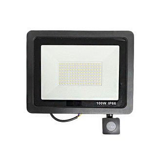 100W超薄人體感應投光燈 紅外線感應庭院燈 戶外防水花園燈, 1個