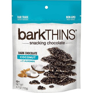 barkTHINS 椰子杏仁黑巧克力, 1包, 133g
