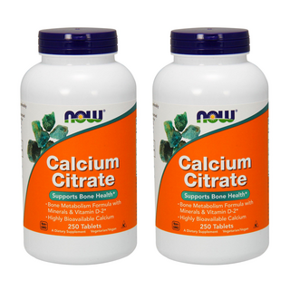 NOW Foods 無麩質檸檬酸鈣錠, 250顆, 2罐