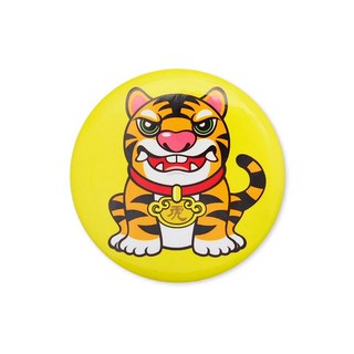 兇猛坐姿虎爺胸章 黑虎將軍胸章 虎爺將軍胸章 平安 守護, 黑虎, 1個