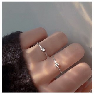素圈星星開口戒指