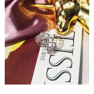 925銀鑲鑽素圈開口戒指 (B1213)