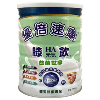 優倍速康 益菌世家膝HA元氣飲(益生菌/玻尿酸鈉/葡萄糖胺) - 成人奶粉/關節保健, 900g, 1個