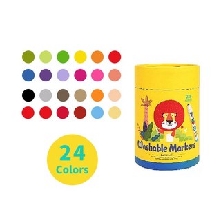 西班牙JarMelo創意美學幼兒圓頭可水洗彩色筆(12色/24色) 蟲寶寶, 24色, 24