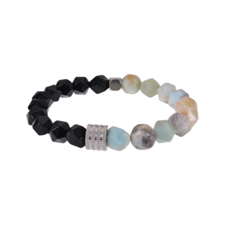 10MM切面 黑曜石/紫水晶/綠松石/虎眼石 串珠手鍊/手環