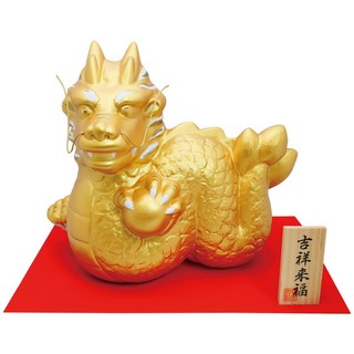 【J-Life】龍虎堂 京都職人-龍年限定金龍 陶瓷擺飾 龍年限定、收藏送禮、招財納福, 金色