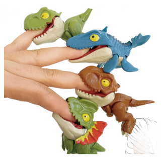 Q版迷你咬手指恐龍玩具 關節可動趣味互動擺件 兒童益智收藏模型, 1個