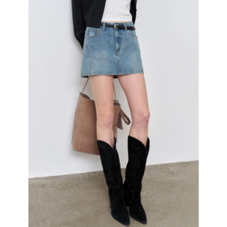 GENERAL IDEA 韓國女款低腰水洗牛仔短裙 WBE1L13503