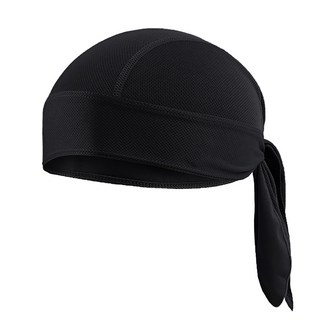 防曬吸濕排汗運動頭巾：自行車、機車、海盜帽多功能適用，透氣舒適，有效阻擋紫外線, 黑色