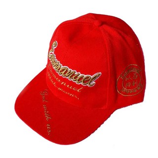 佳音書坊 以馬內利帽子，紅色信仰棒球帽，舒適透氣可調節