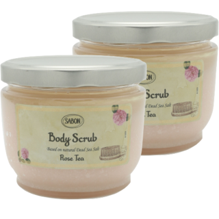 SABON 玫瑰茶語身體磨砂膏, 2罐, 600g