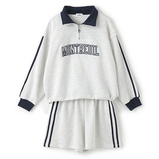 LOVETOXIC 女款LTXC半拉鍊翻領抽繩長袖上衣+短褲套裝