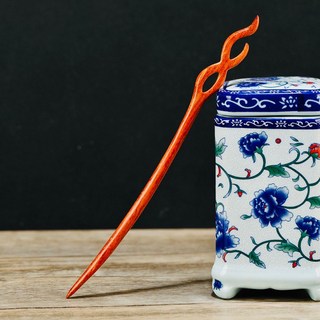 天龍紡 綠檀木烏木髮簪 加長款23cm - 檀木髮簪 黑檀木髮簪