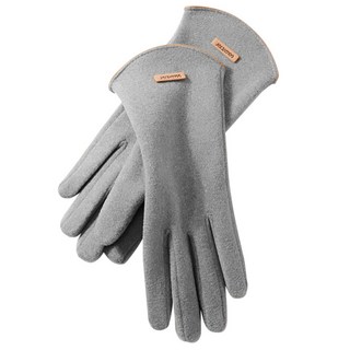 SMT 女款冬天滑雪保暖羊毛手套 防風防寒 防滑觸控 機車騎車, 月光灰