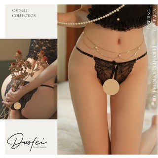 午夜衣櫥 開檔內褲 情趣內褲 蕾絲網紗丁字褲 性感挖空內褲, 黑