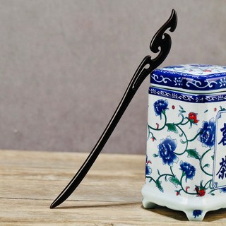 天龍紡 綠檀木烏木髮簪 加長款23cm - 檀木髮簪 黑檀木髮簪