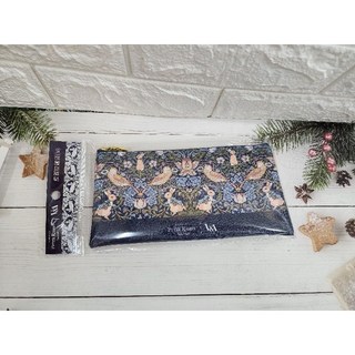 正版授權比得兔V&A英國博物館聯名週邊產品滑鼠墊自動鉛筆中性筆證件掛繩L夾直尺線圈筆記本, 防刮皮質拉鏈袋~復古 藍, 藍, 1個