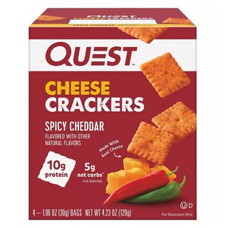Quest 辣味切達起司餅乾 4包入, 1盒, 120g