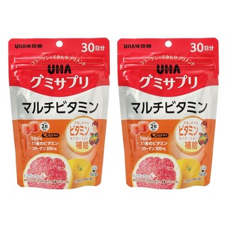 UHA 味覺糖 綜合維他命補給軟糖 葡萄柚口味, 2個, 60片