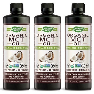 Nature's Way 然萃維 MCT素食椰子油, 3瓶, 480ml