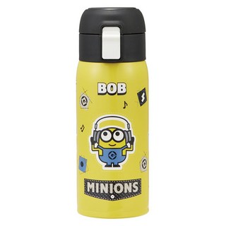 Skater 小小兵不鏽鋼一觸式保溫瓶, 1個, 黃色+黑色