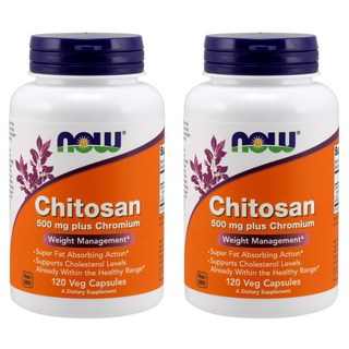 NOW Foods 幾丁聚醣&鉻素食膠囊, 120顆, 2罐