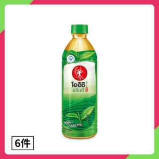Oishi 綠茶 泰國綠茶飲料-原味 泰式風味 清涼解渴 健康安心, 6個, 500ml