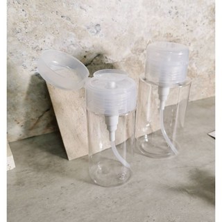 艾薇奈兒透明按壓瓶 防漏掀蓋設計 卸甲水分裝壓瓶 120ML 200ML, 1個, 透明