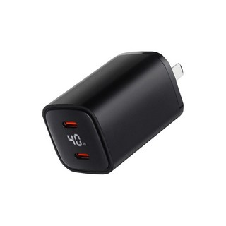 CYKE Gan 氮化鎵 PD 40W 雙孔快速充電頭, 1個, 黑