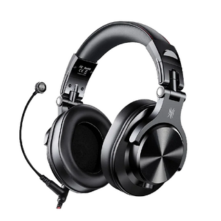 OneOdio A71M 商務電競耳機，可拆卸麥克風，HI-Res高解析音質，有線監聽耳機, 黑色