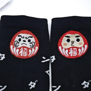 隆探吉 超可愛MIT福神中筒襪 (交換禮物 聖誕禮物 AB襪子 女生襪 達摩不倒翁)