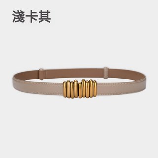 真皮金扣腰帶，可調節時尚精品皮帶，百搭褲帶腰封，韓國禮物腰帶