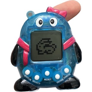 彩色心形圓形電子雞 寵物機 掌上型電玩 168合1種動物替換, 藍色, 1, JY-2053A