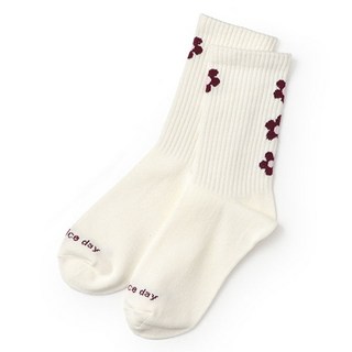 LOVETOXIC 女款花朵羅紋腳踝襪