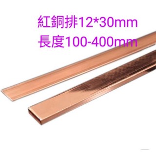 富盛行 紅銅排 厚12*30mm 長100-400mm 紅銅條 紅銅板 電器材料 DIY材料, 12*30mm,100mm長