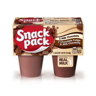 SnackPack 巧克力牛奶果凍 2入+巧克力果凍 2入, 1個, 368克