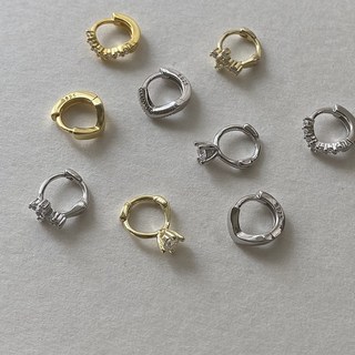 925純銀耳環單只 金色迷你小圈耳骨環 單只販售 純銀 韓國款