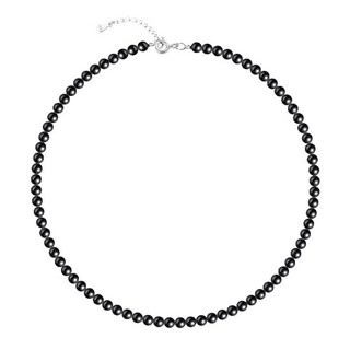 黑瑪瑙純銀串珠項鍊 130