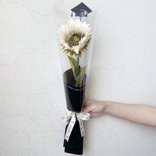 ONEDAY 向日葵花束 仿真太陽花 畢業花束 向日葵 太陽花, 白色向日葵