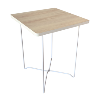 優米設計 台灣製 ins簡約風塑合板摺疊小邊桌, 亮白