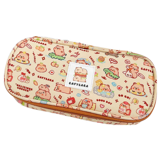 卡皮巴拉 水豚君 大容量多層筆袋 (加高加寬), 單色, 1